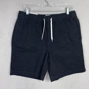 H&M Cotton Shorts Men's M Black 7" Inseam Lightweight Minimal Elastic Waist NWT